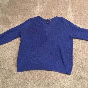 Karen Scott blue cable knit sweater